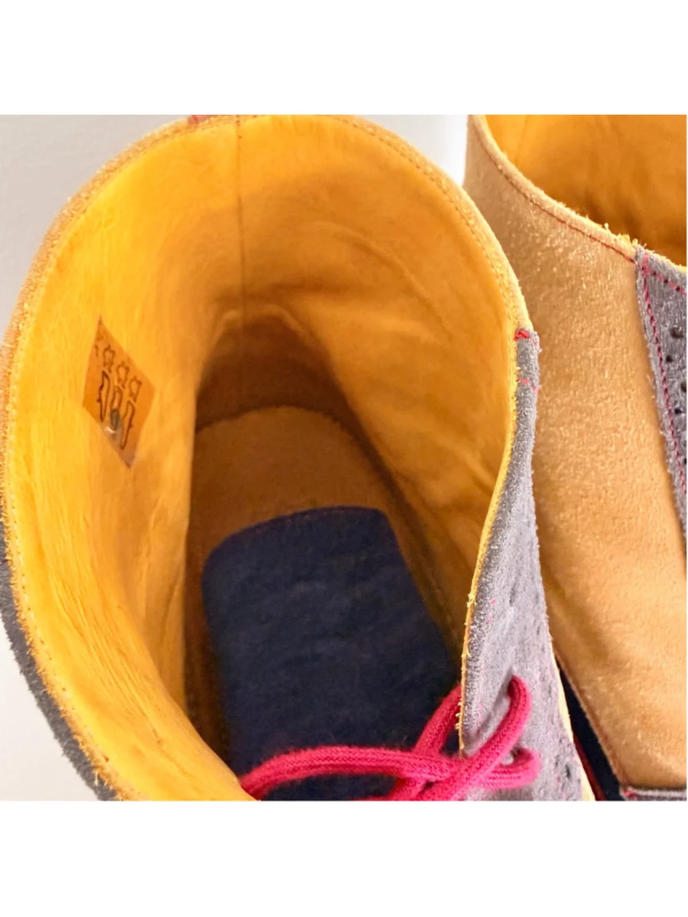 UNDANDY Men's Suede Wingtip Brogue Chukka Boots Size 12 Navy Mustard Red Gray